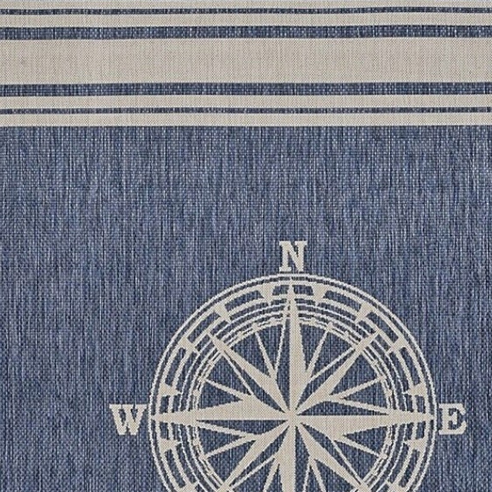 5' X 7' Blue And Gray Indoor Outdoor Area Rug-3