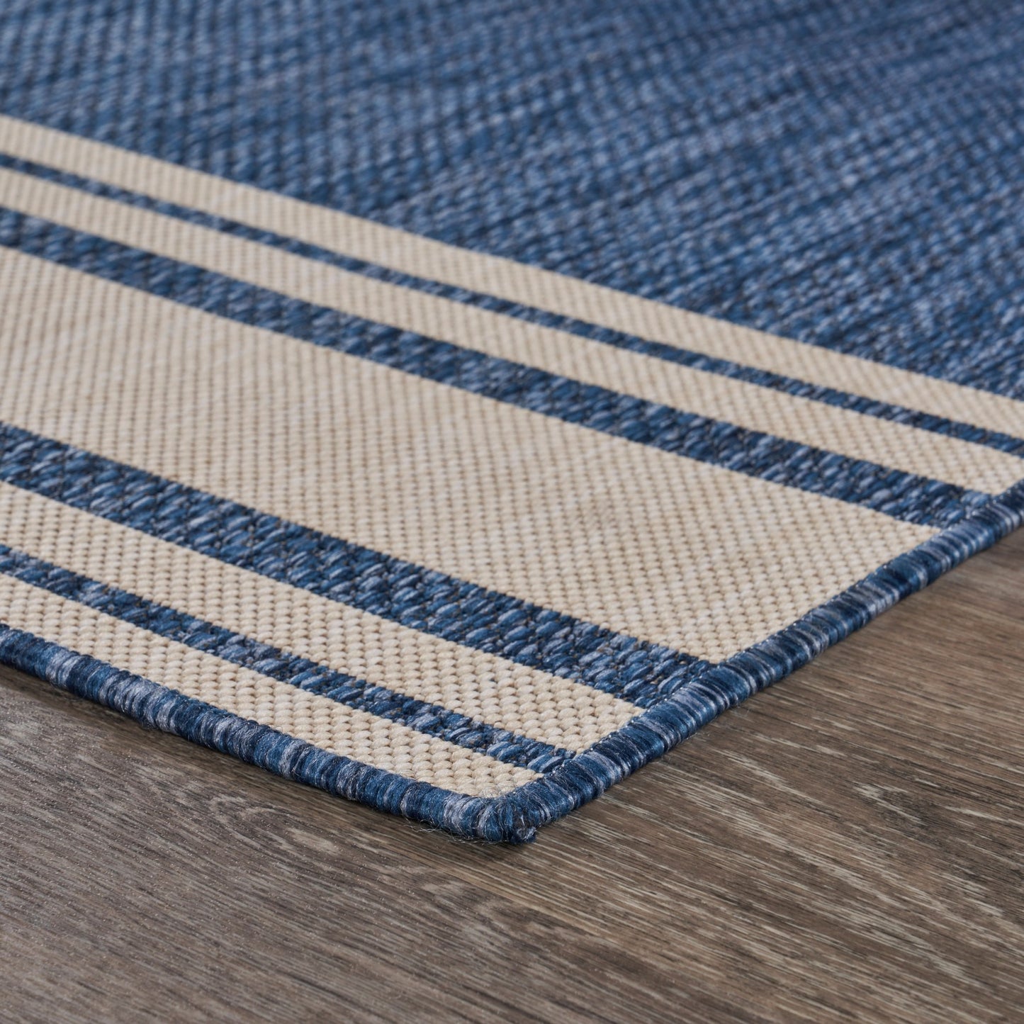 5' X 7' Blue And Gray Indoor Outdoor Area Rug-4