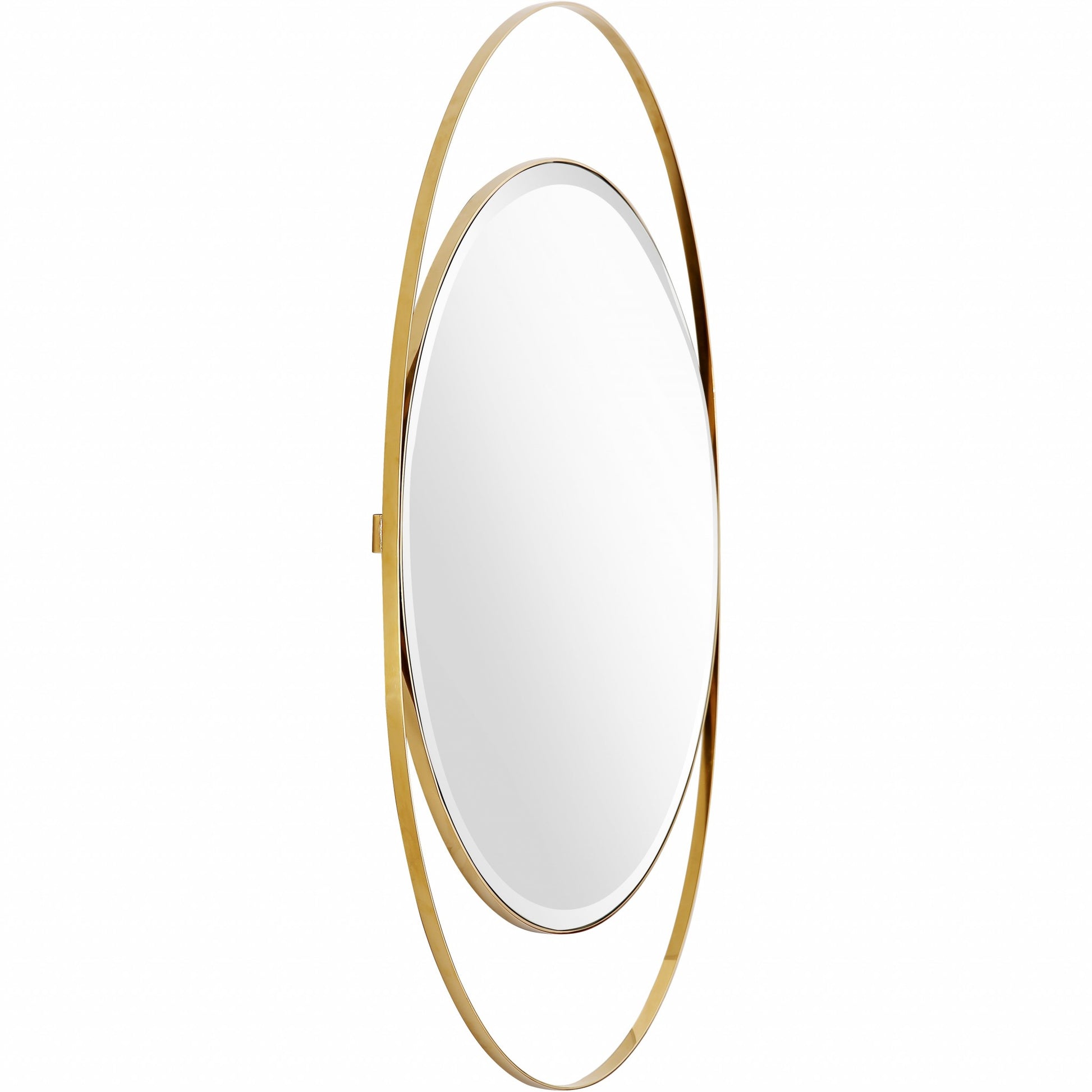 39" Gold Oval Metal Framed Accent Mirror-1