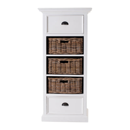 52" White Two Drawer Storage Cabinet With Baskets-0
