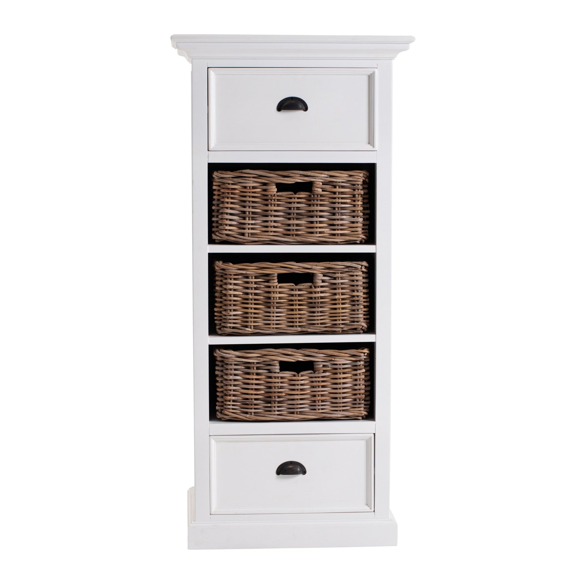 52" White Two Drawer Storage Cabinet With Baskets-3