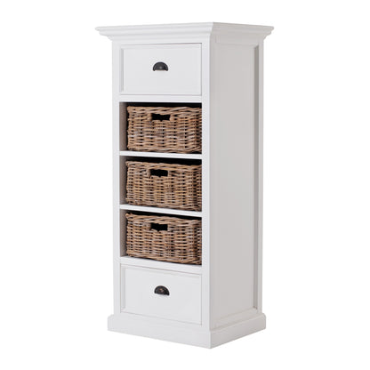 52" White Two Drawer Storage Cabinet With Baskets-5