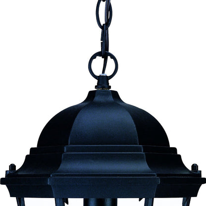 Black Lantern Beveled Metal Dimmable Chandelier With Clear Shades-3