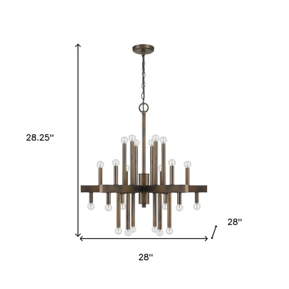 Brown Candle Style Multi Light Metal Dimmable Chandelier-4