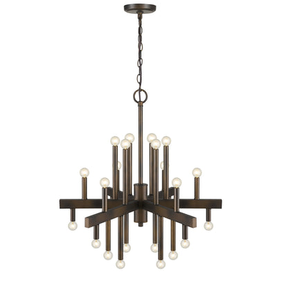 Brown Candle Style Multi Light Metal Dimmable Chandelier-2