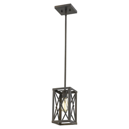Bronze Metal Geometric Mini Pendant Hanging Light-0
