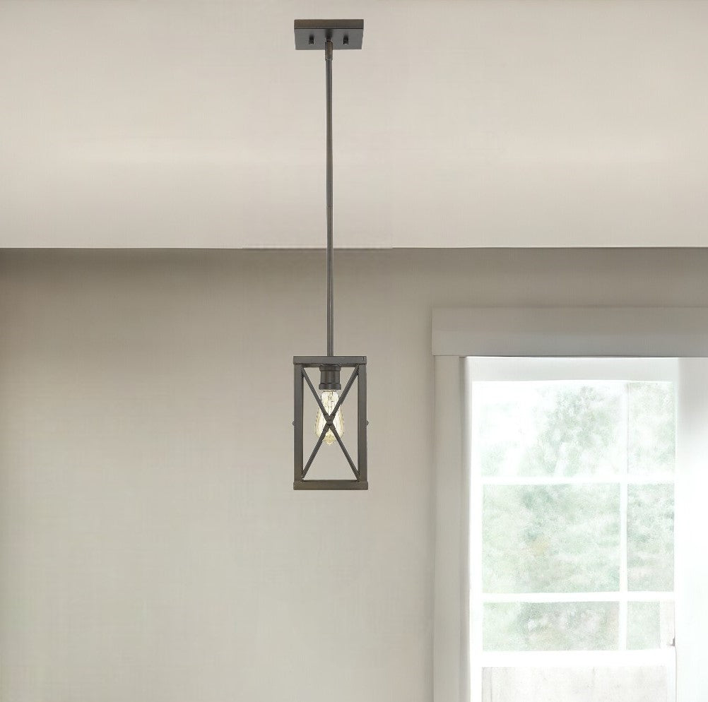 Bronze Metal Geometric Mini Pendant Hanging Light-1
