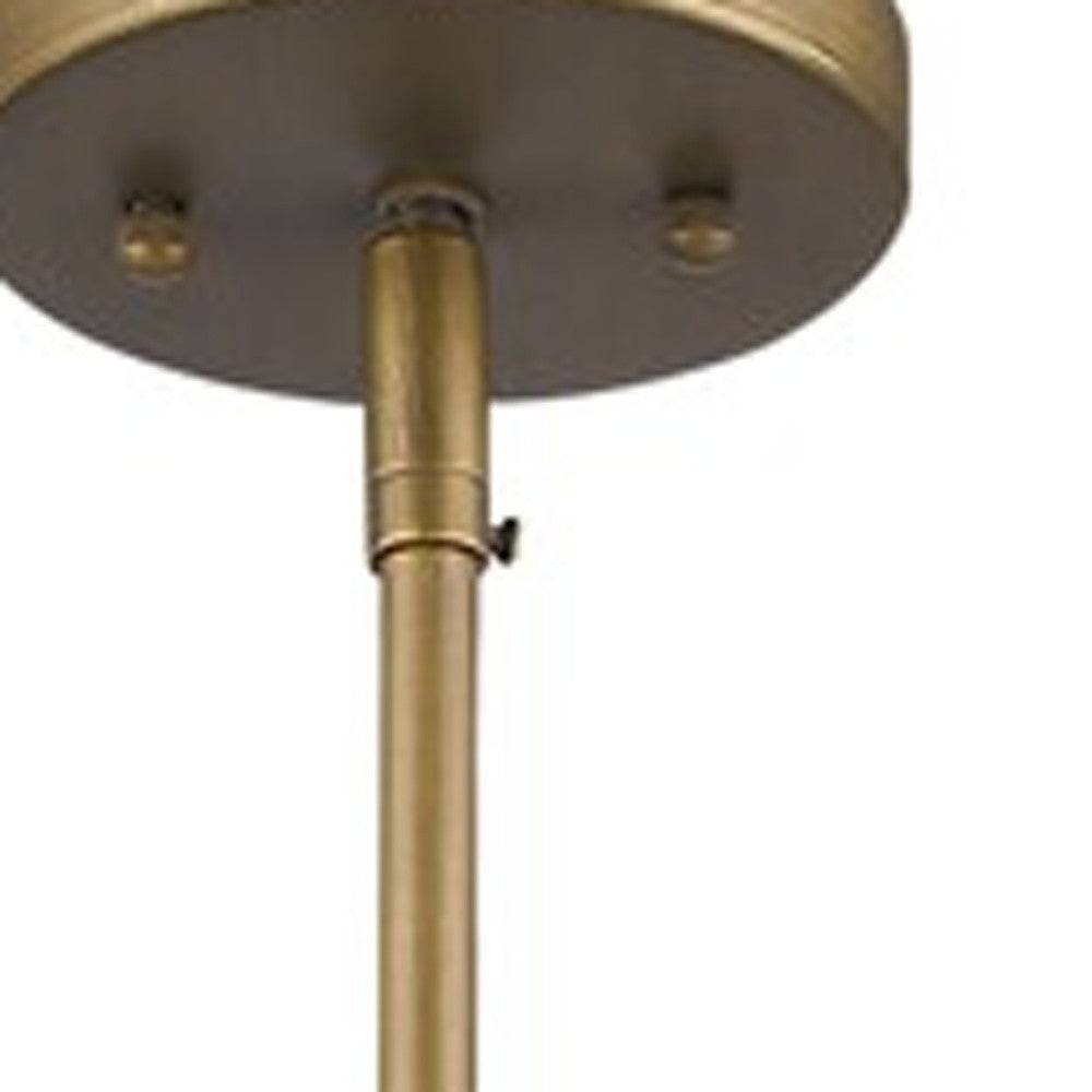 Brushed Gold Metal Cage Hanging Light-3