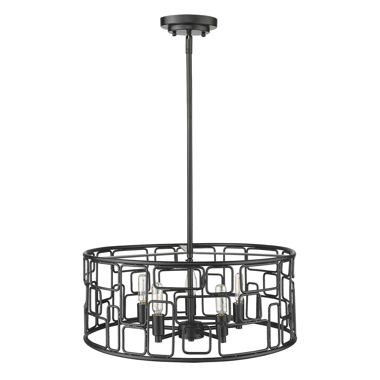 Amoret 5-Light Matte Black Convertible Pendant-2