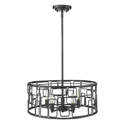 Amoret 5-Light Matte Black Convertible Pendant-2