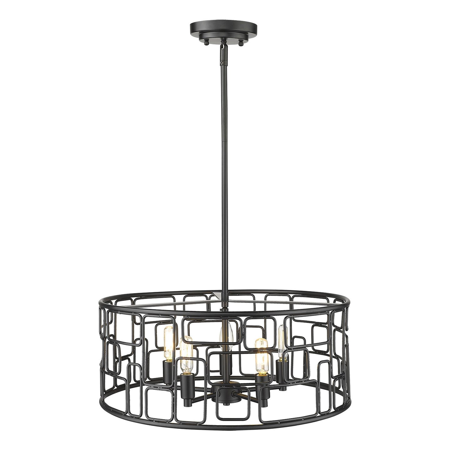 Amoret 5-Light Matte Black Convertible Pendant-3