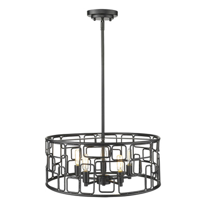 Amoret 5-Light Matte Black Convertible Pendant-3