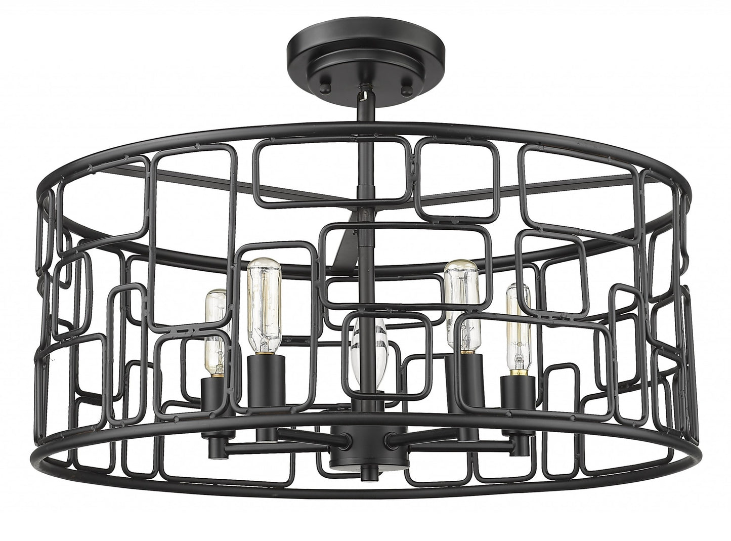 Amoret 5-Light Matte Black Convertible Pendant-4
