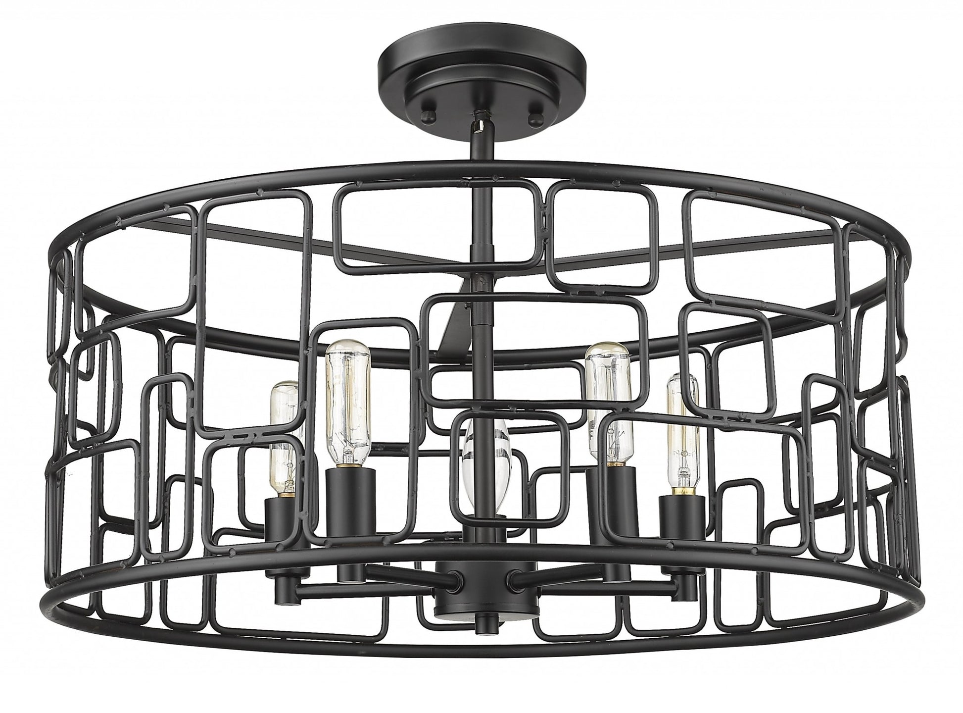 Amoret 5-Light Matte Black Convertible Pendant-4