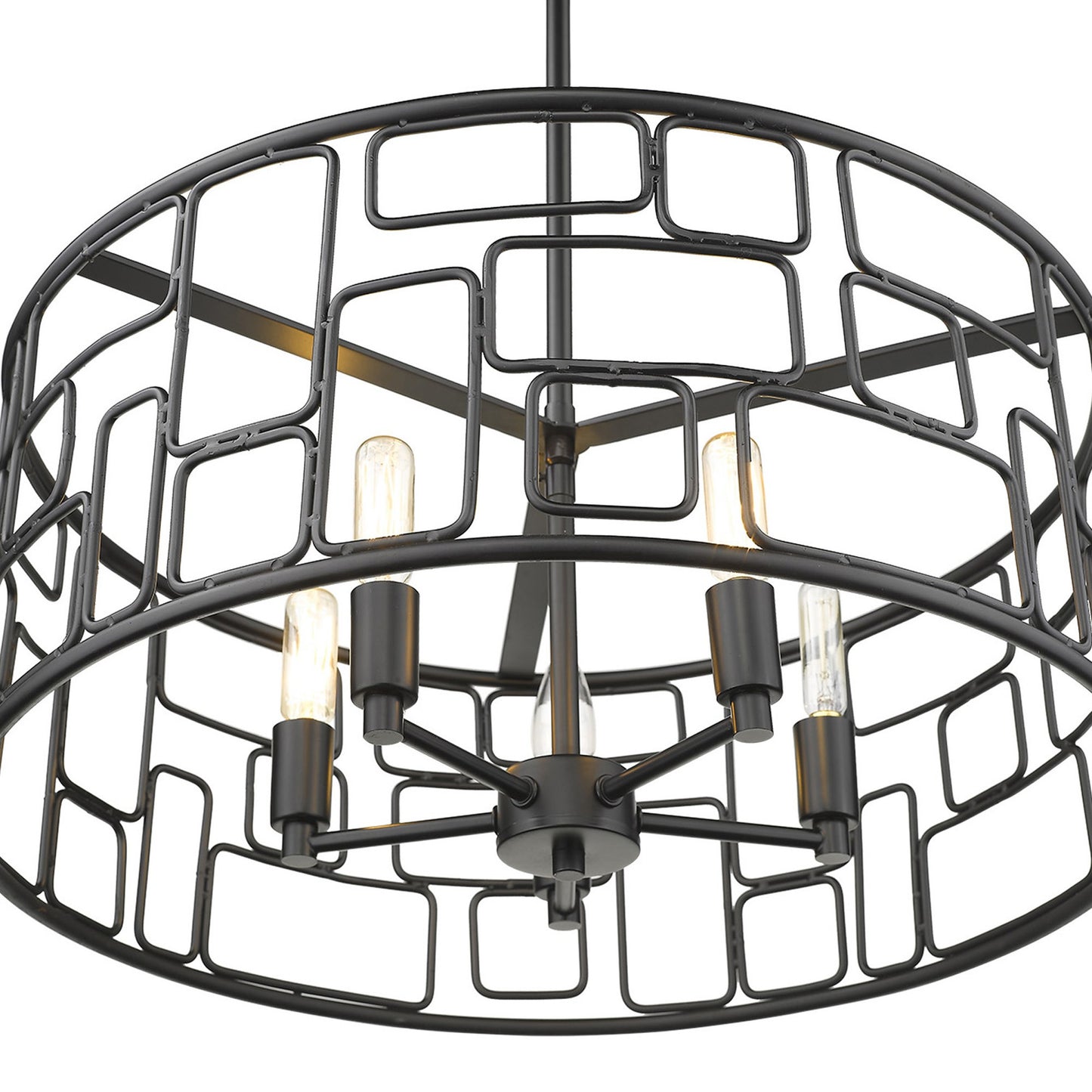Amoret 5-Light Matte Black Convertible Pendant-6
