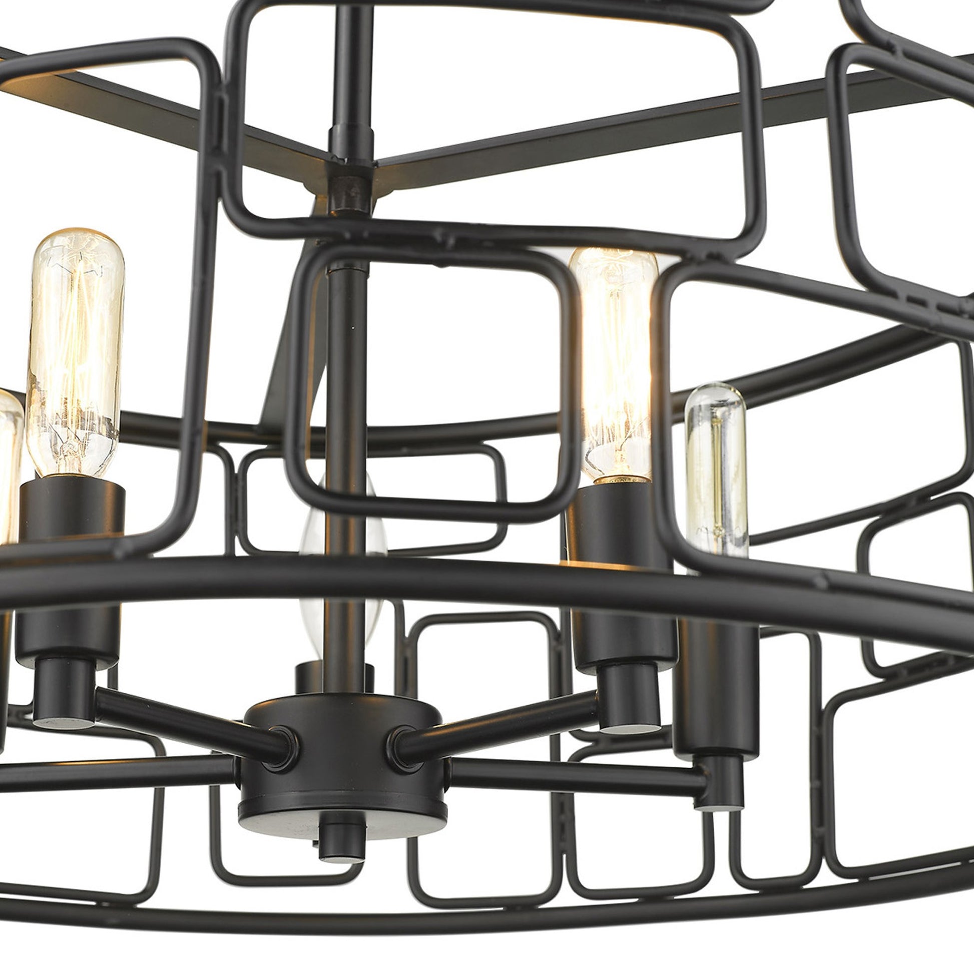 Amoret 5-Light Matte Black Convertible Pendant-7