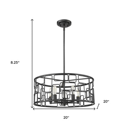 Amoret 5-Light Matte Black Convertible Pendant-8