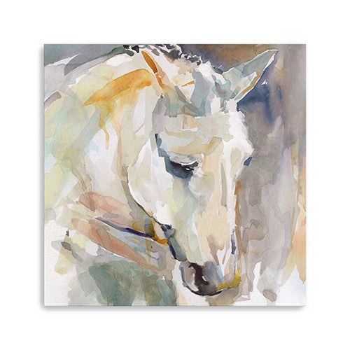 40" x 40" Abstract Watercolor Horse Canvas Wall Art-1