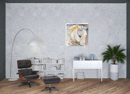 40" x 40" Abstract Watercolor Horse Canvas Wall Art-2