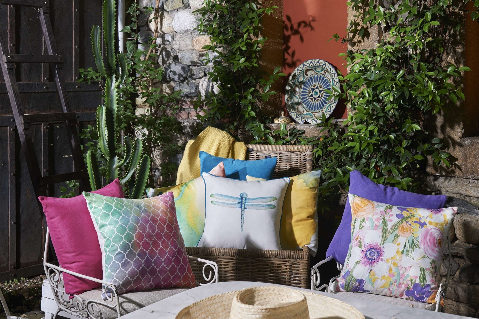 Aqua Blue Watercolor Dragonfly Throw Pillow-6