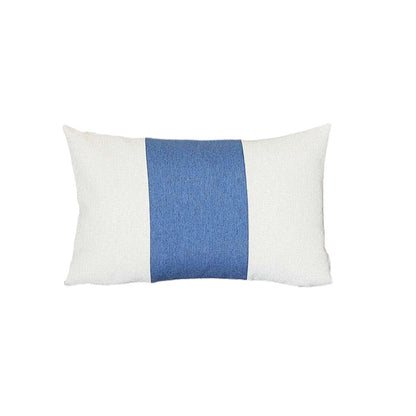 12" X 20" Blue and White Striped Lumbar Throw Pillow-1