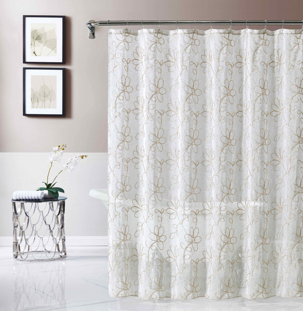 72" Linen Polyester Shower Curtain-0