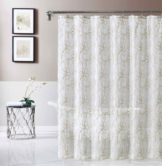 72" Linen Polyester Shower Curtain-0