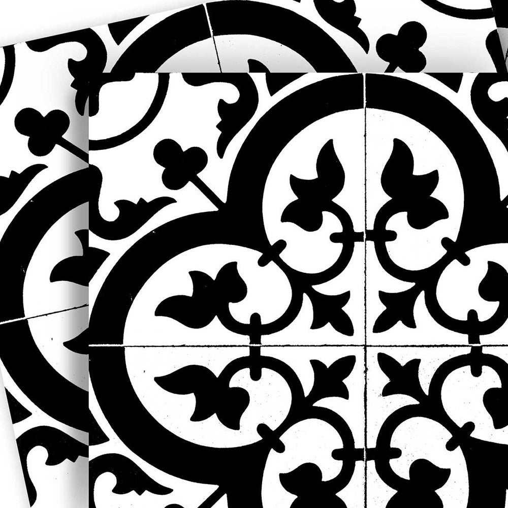6" X 6" Black and White Roka Peel and Stick Removable Tiles-1