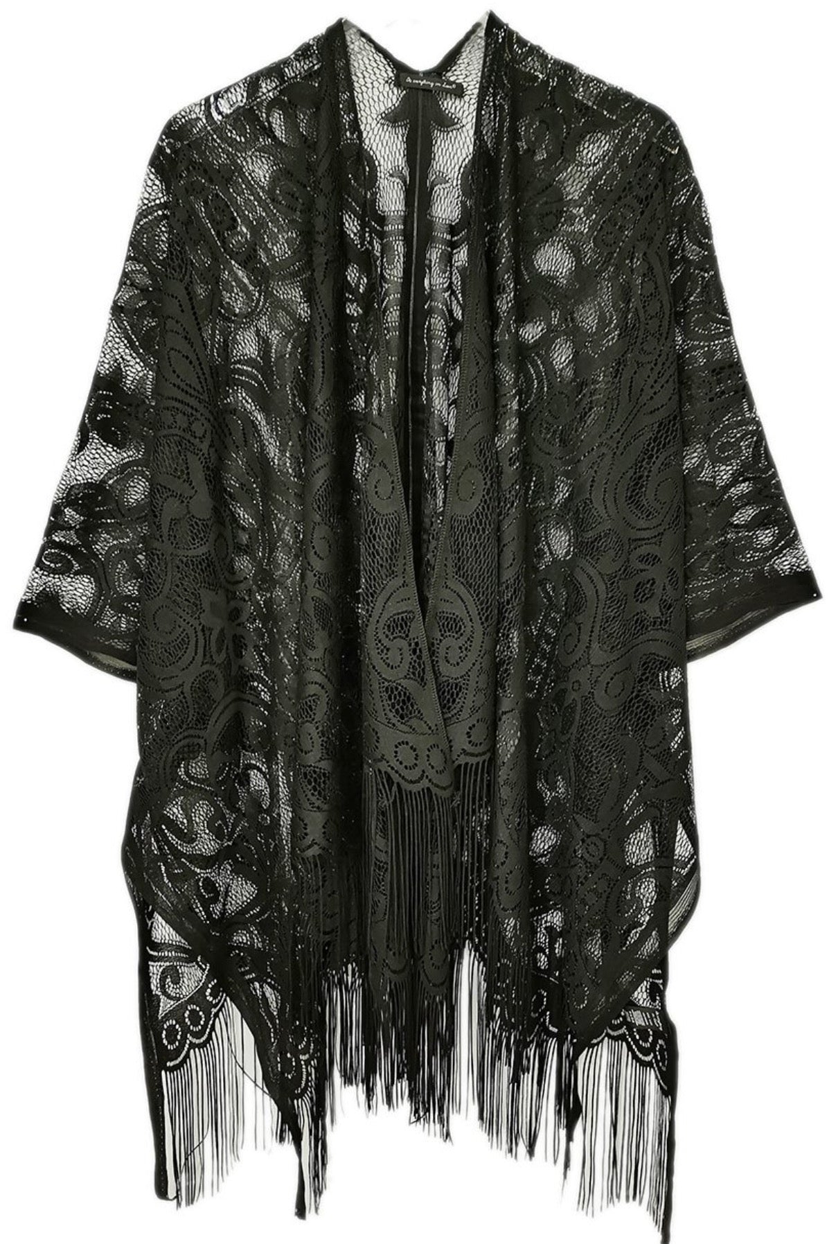 Elegant Lace Fringed Kimono-5