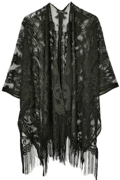 Elegant Lace Fringed Kimono-5
