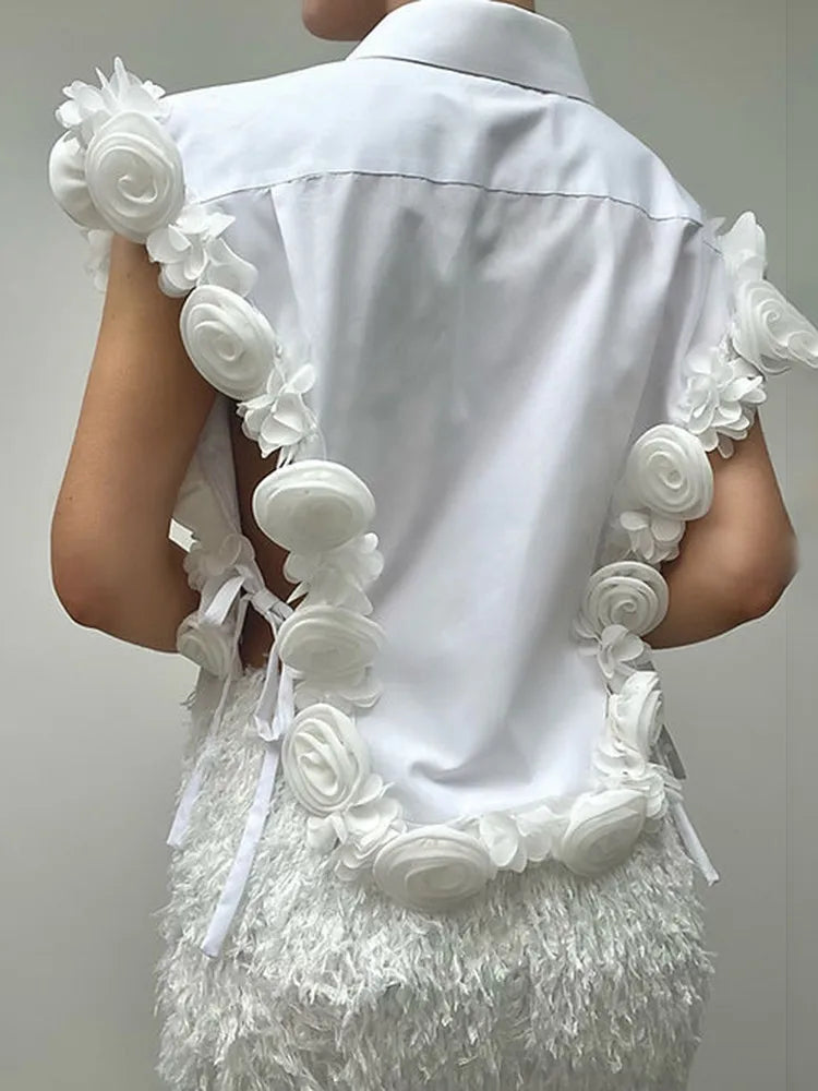 3D Flower Splicing Shirt, MoMA | Women - BYMANYC ® New York-1