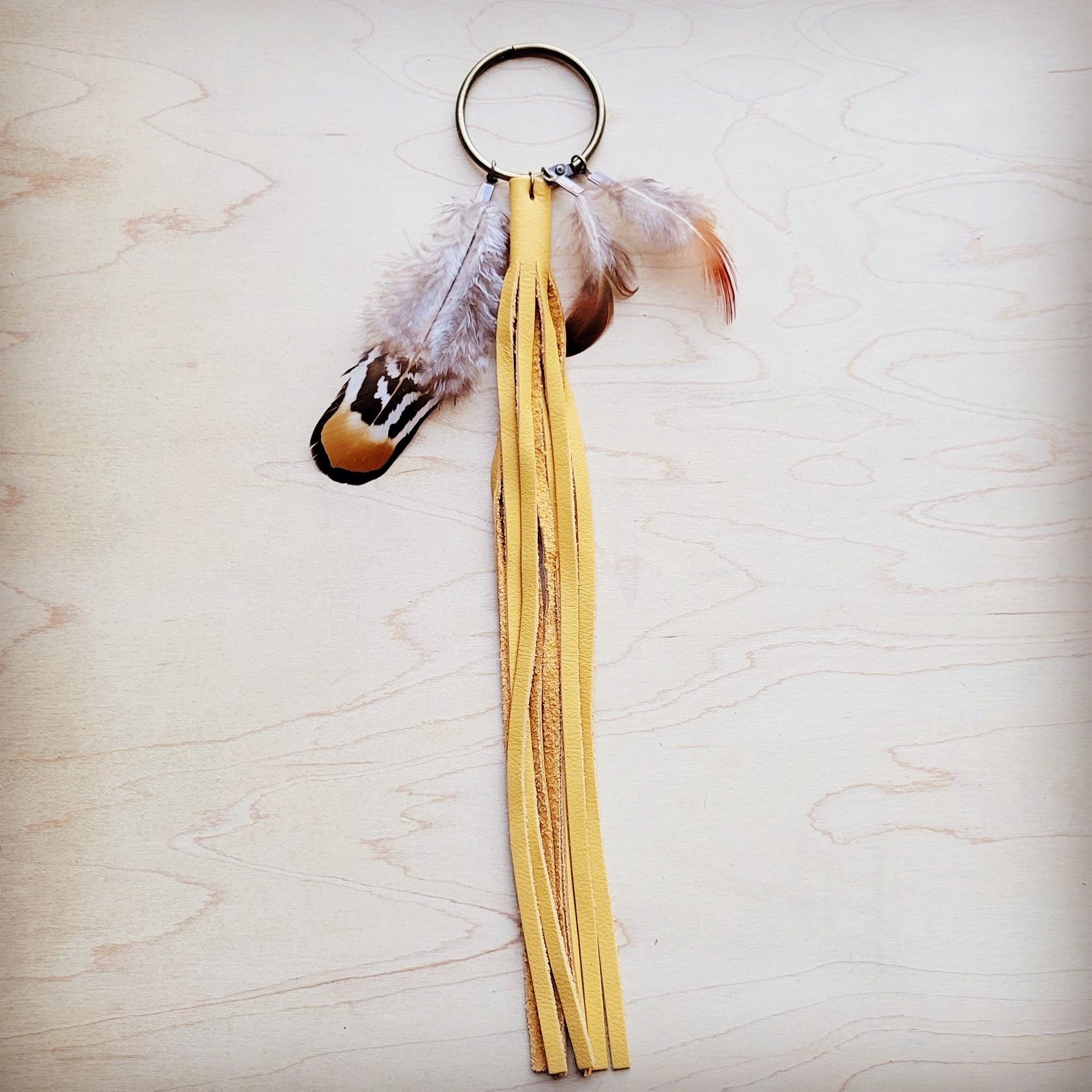 Boho Western Boot Bling Charm with Leather Fringe 500d-3