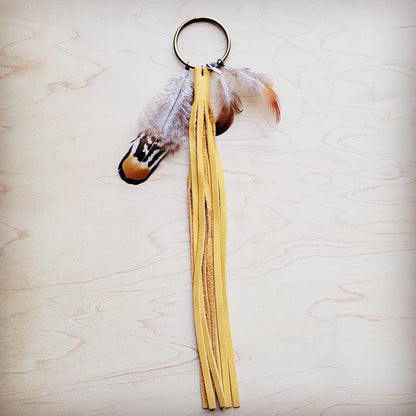 Boho Western Boot Bling Charm with Leather Fringe 500d-3