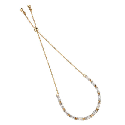 3W1654 - Rose Gold Brass Bracelet with AAA Grade CZ in Clear-2