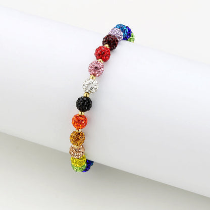 3W1796 - Gold Brass Bracelet with Top Grade Crystal in MultiColor-2