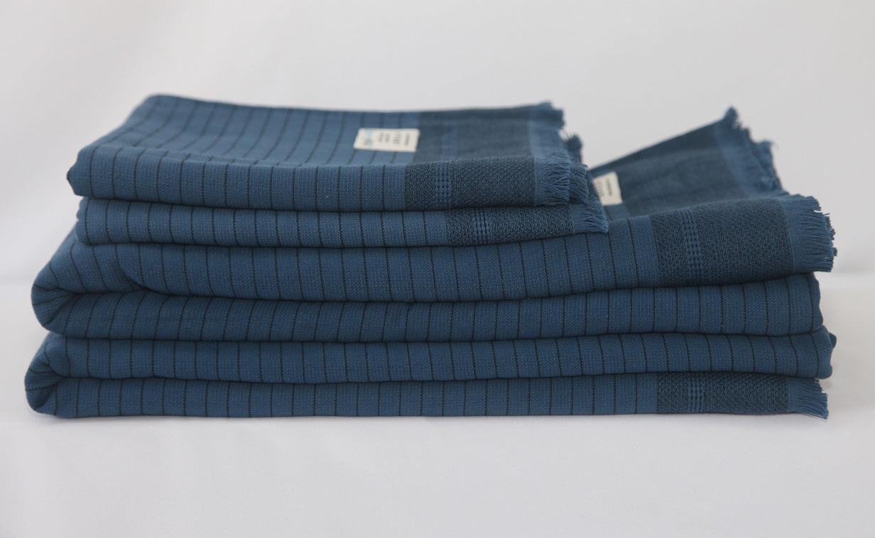 Del Mar Navy Terry Turkish Towel Set-2