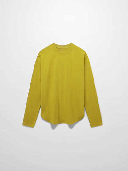 Oversized Rounded Hem T-Shirt-Lime Green-1