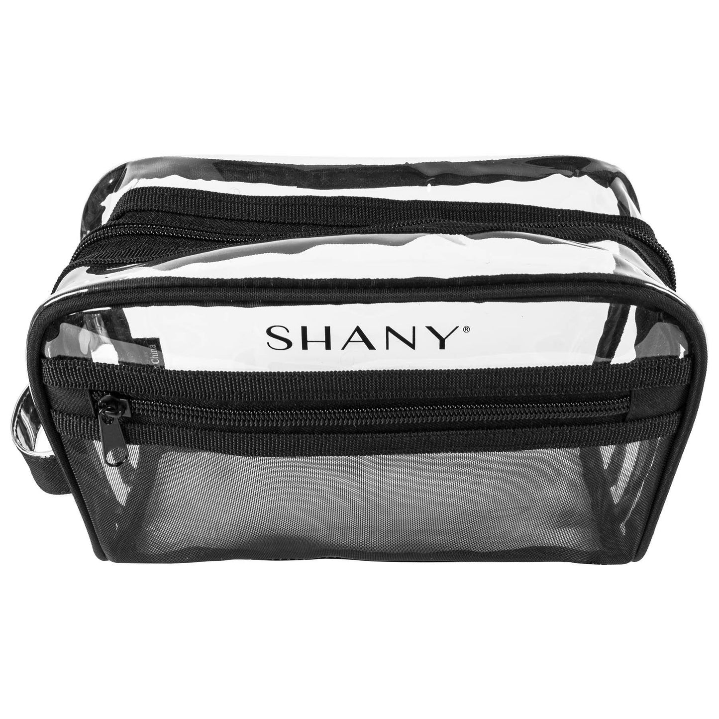 Clear Toiletry and Makeup Bag and Organizer - Black Mesh-2