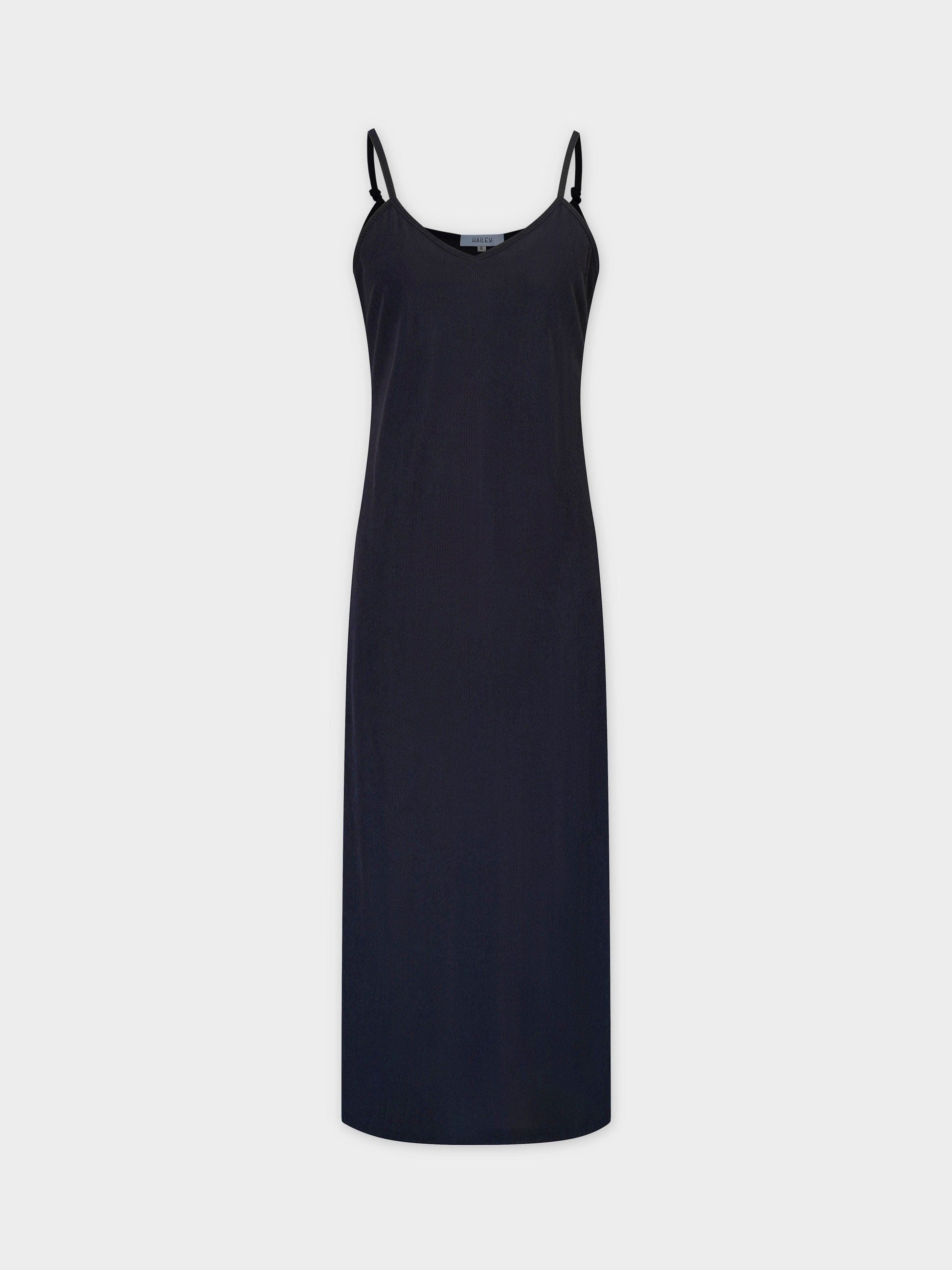 Corduroy Slip Dress-Black-1