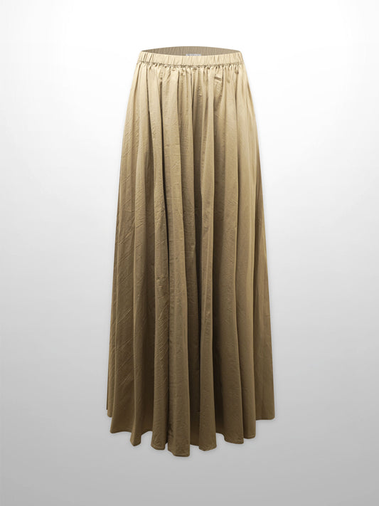 Micro Pleat Elastic Waist Skirt-Sand-0