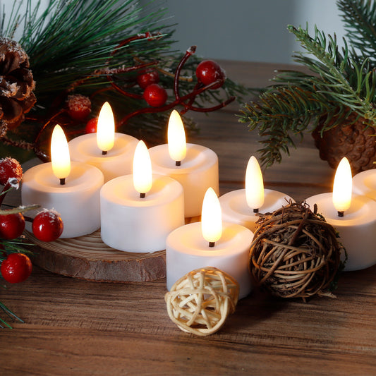12 Pack Flickering Flameless Candles with Breathing Lights(Warm White)-0