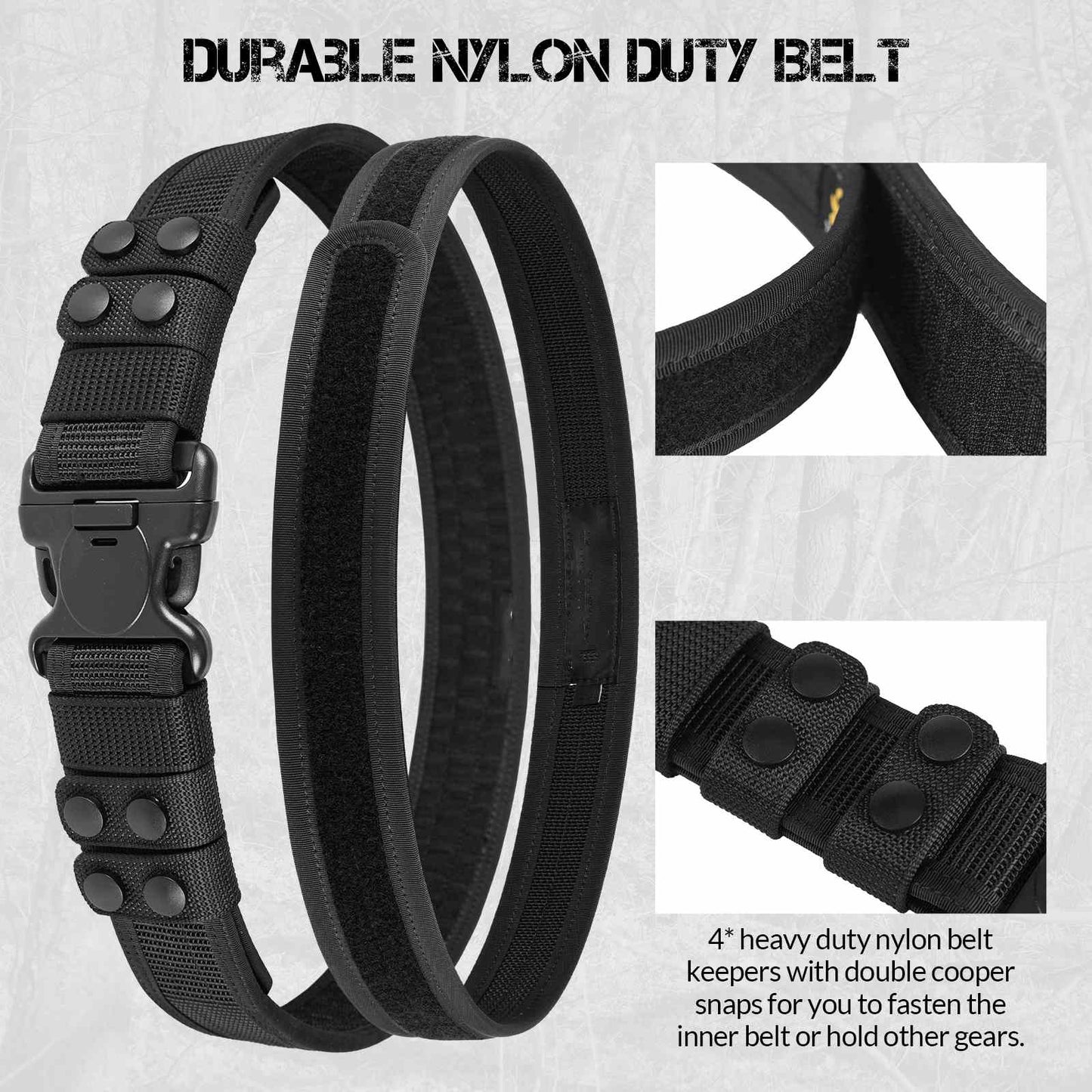 Duty Belt 2'' Police Belts with Hook Lining-4