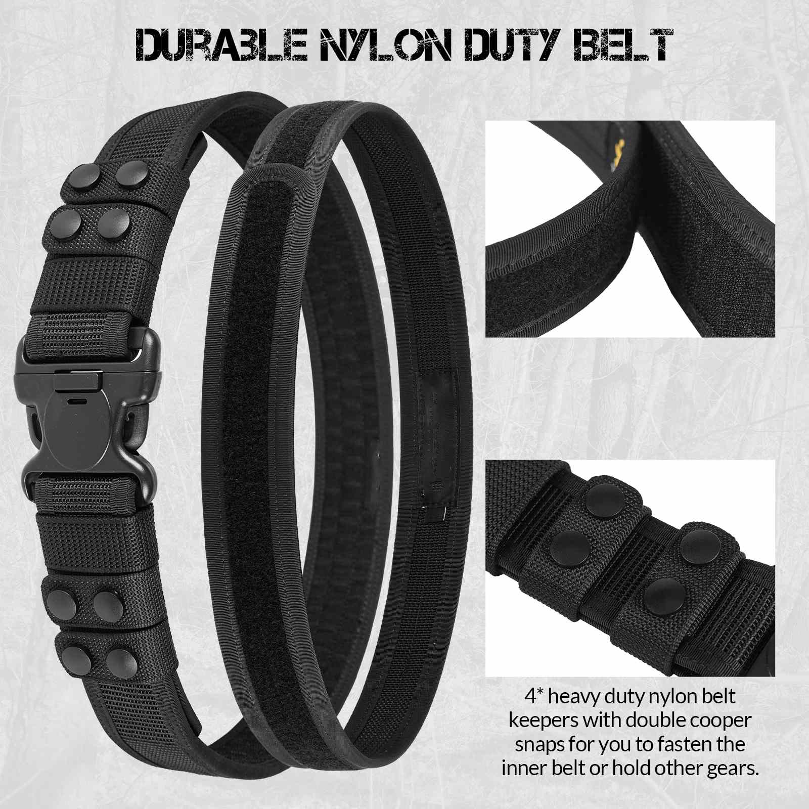 Duty Belt 2'' Police Belts with Hook Lining-4