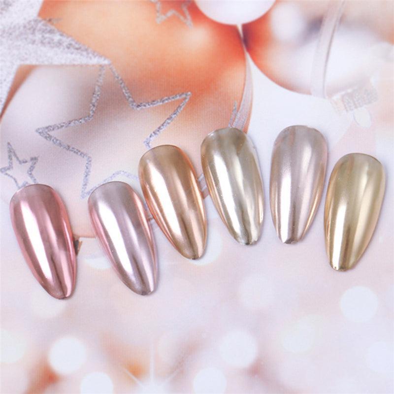 6 Colour Nail Mirror Effect Powder High Pigment Glitter Nail Art Dust Manicure A-4