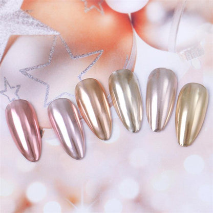 6 Colour Nail Mirror Effect Powder High Pigment Glitter Nail Art Dust Manicure A-4