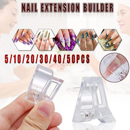 5-50Pcs Nail Tips Clip Clamps For Poly Gel Quick Building Extension Builder Tool-0