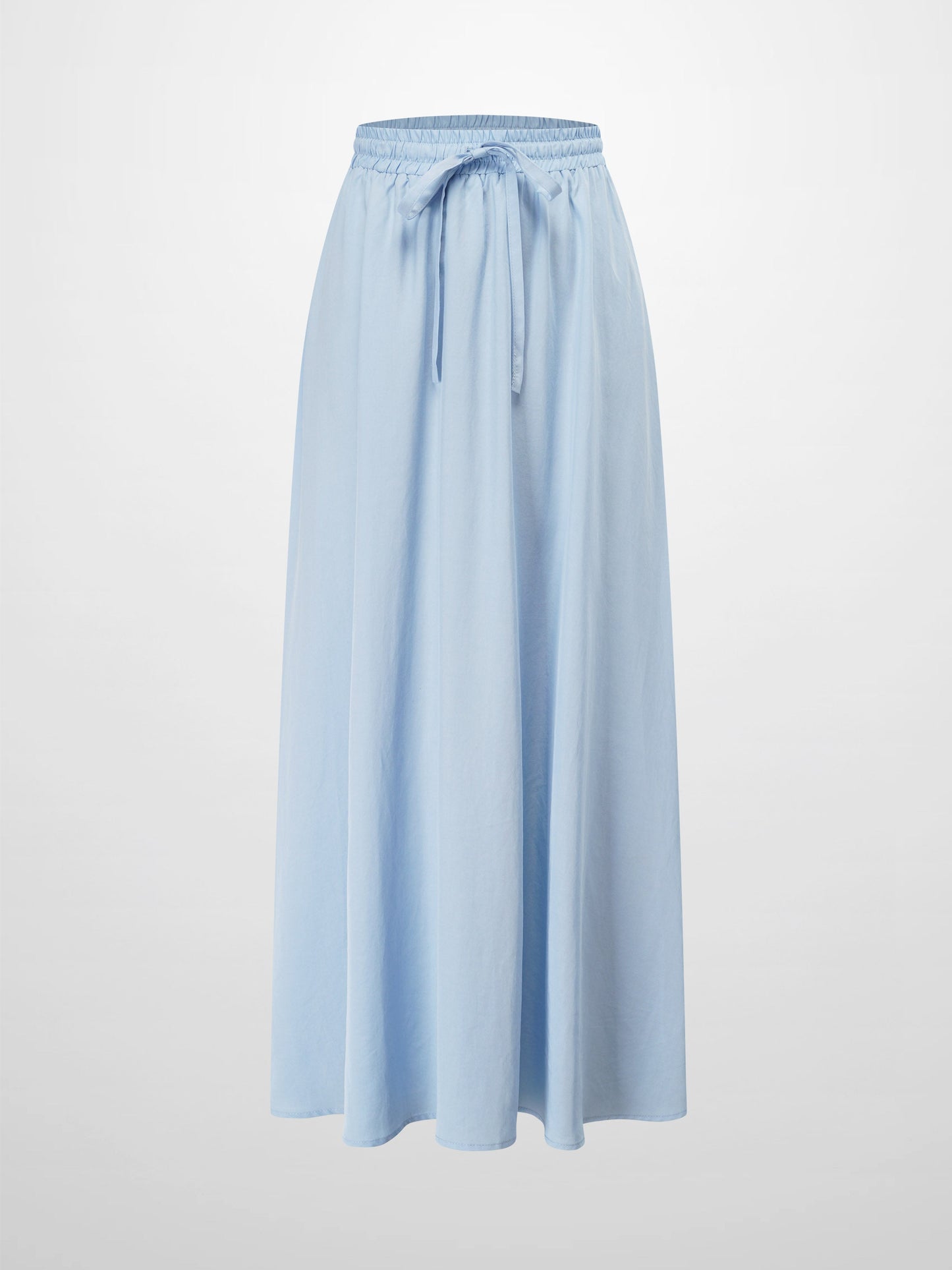 Drawstring Circle Skirt-Light Blue-1