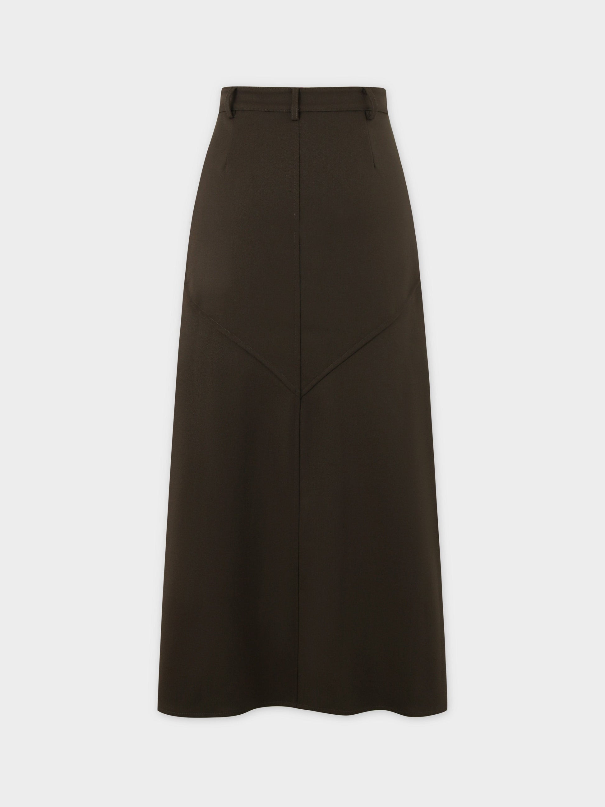 Deep V Skirt-Olive Green-2
