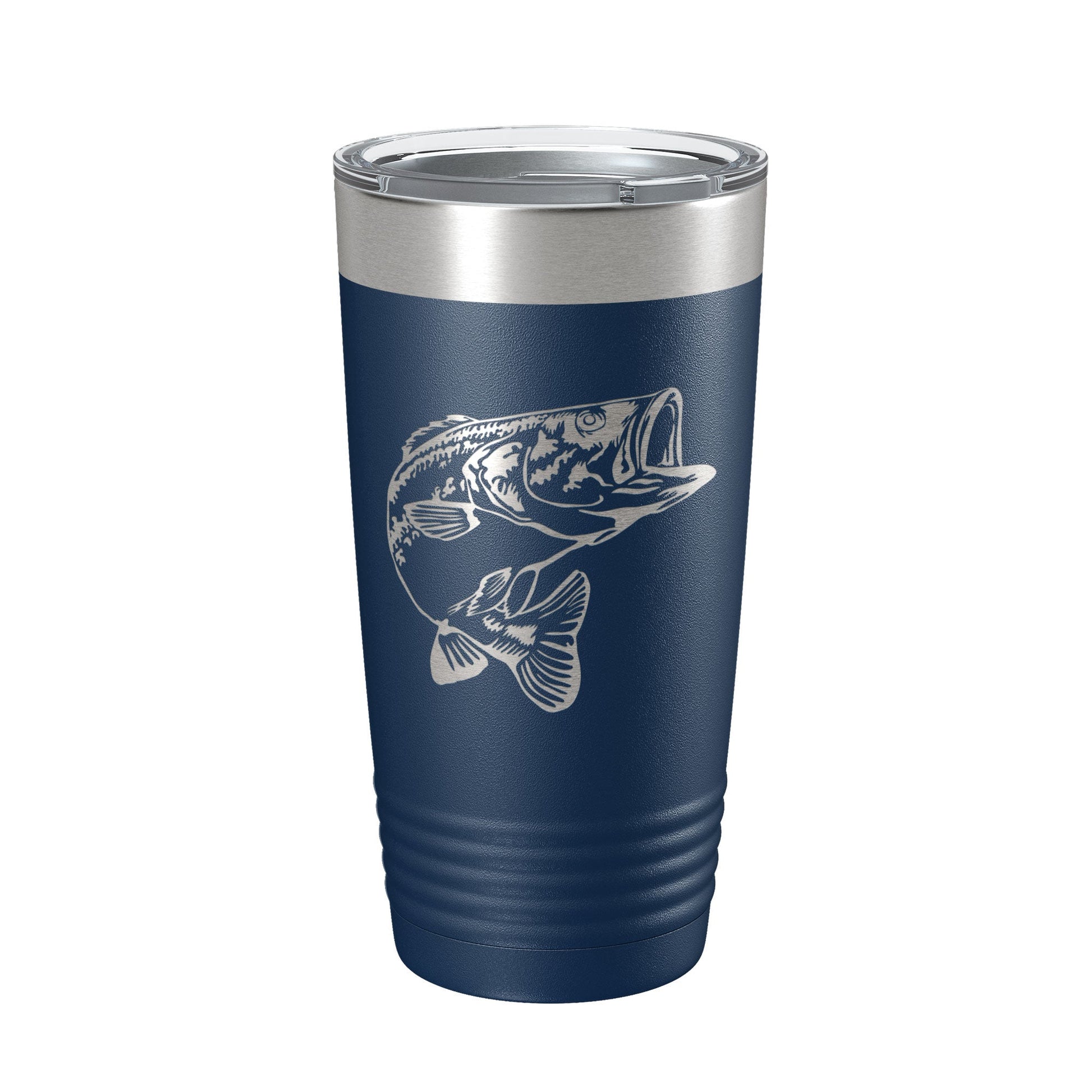 Bass Fishing Tumbler Angler Travel Mug Insulated Laser Engraved Coffee Cup Gift 20 oz-2