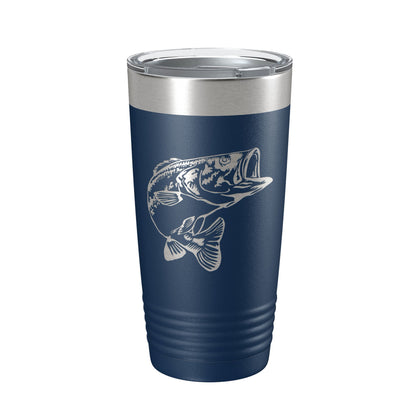 Bass Fishing Tumbler Angler Travel Mug Insulated Laser Engraved Coffee Cup Gift 20 oz-2